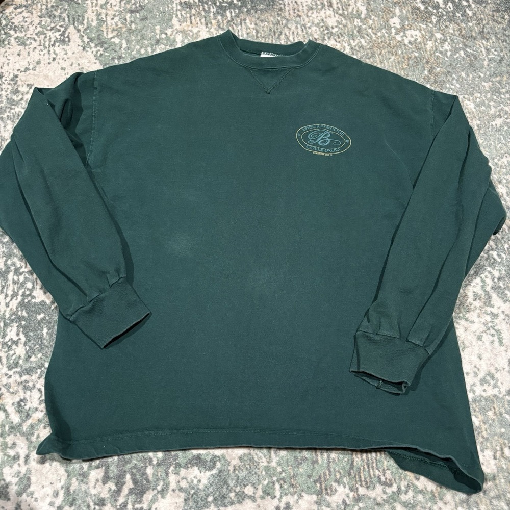 90s Signal Sports Breckenridge Colorado Long Sleeve Shirt XL Green